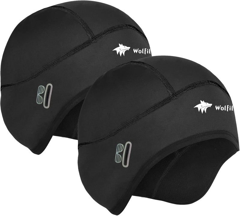 WOLFILIST Skull Cap Helmet Liner for Men Women Hard Hat Liner Winter Cycling Cap Under Helmet Thermal Fleece Beanie - Image 1